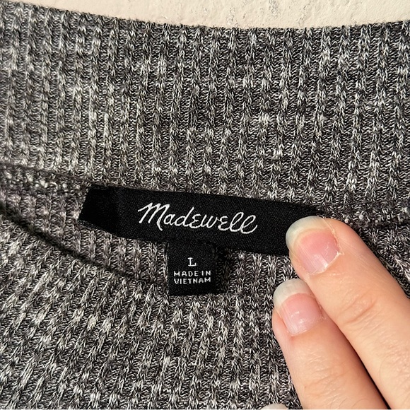 Madewell Cityblock Mockneck Ribbed Long Sleeve Grey Dress - Picture 5 of 9